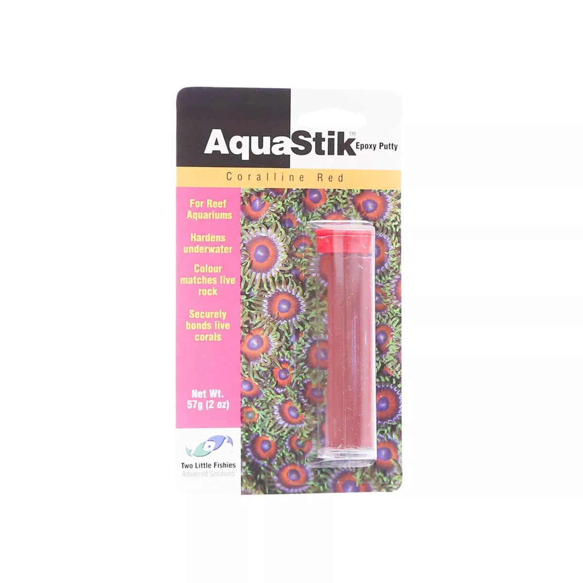 Two Little Fishes AquaStik Underwater Epoxy Putty - Coralline Red
