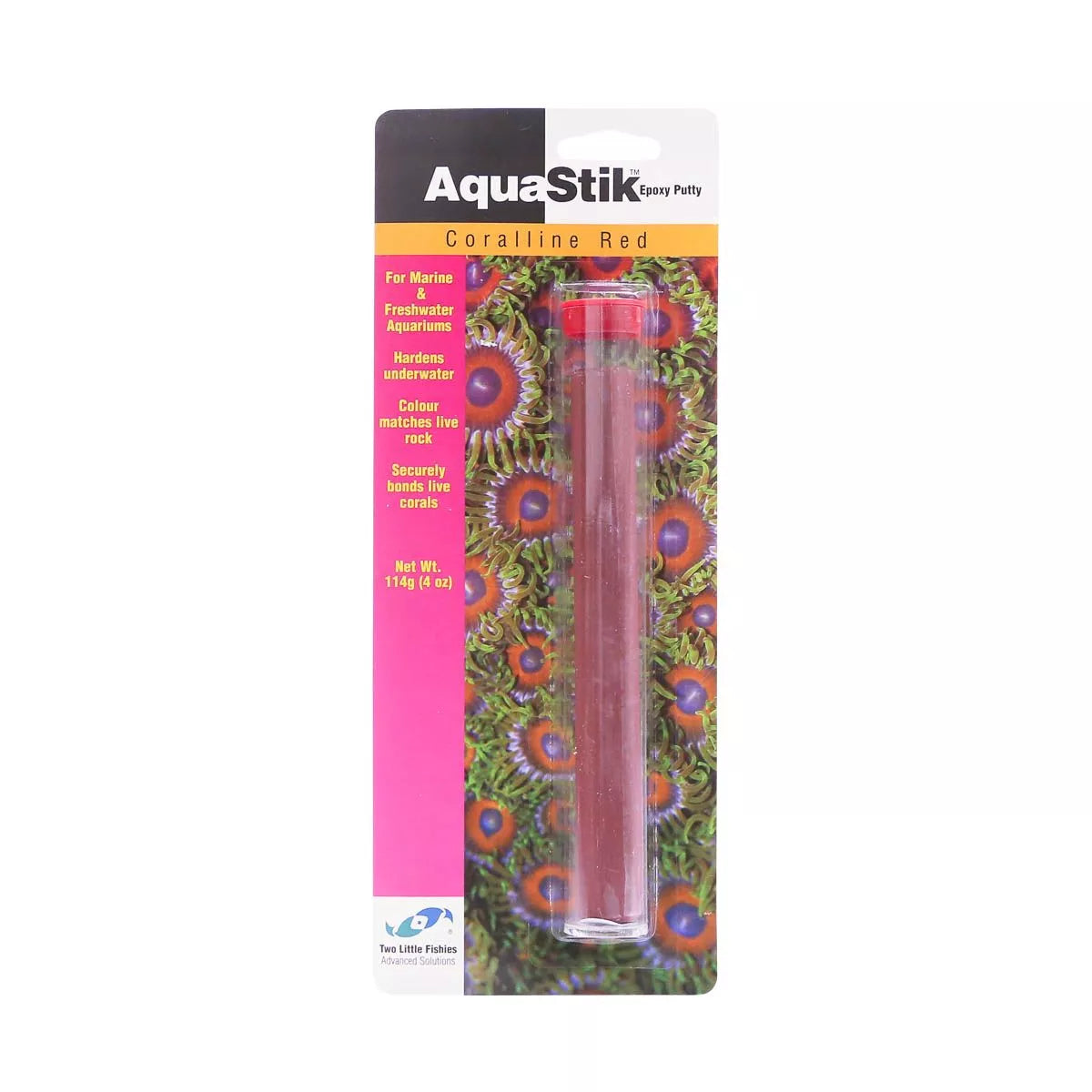 Two Little Fishes AquaStik Underwater Epoxy Putty - Coralline Red