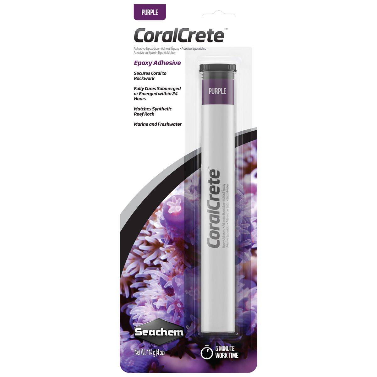 SeaChem CoralCrete - Purple Underwater Epoxy Putty - 4oz