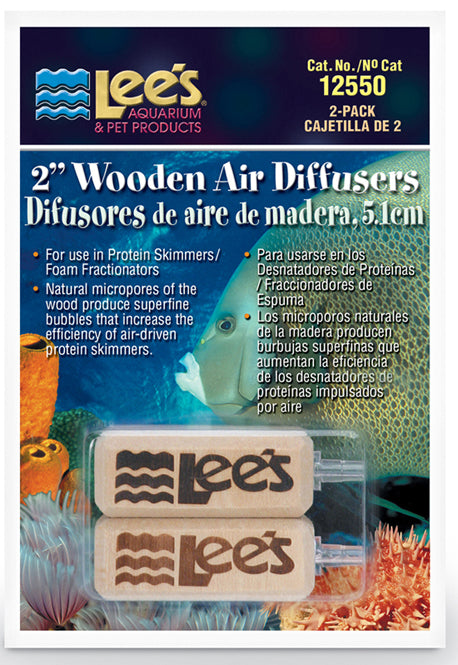Lee's Aquarium Wooden Air Diffuser, 2", 2 pack
