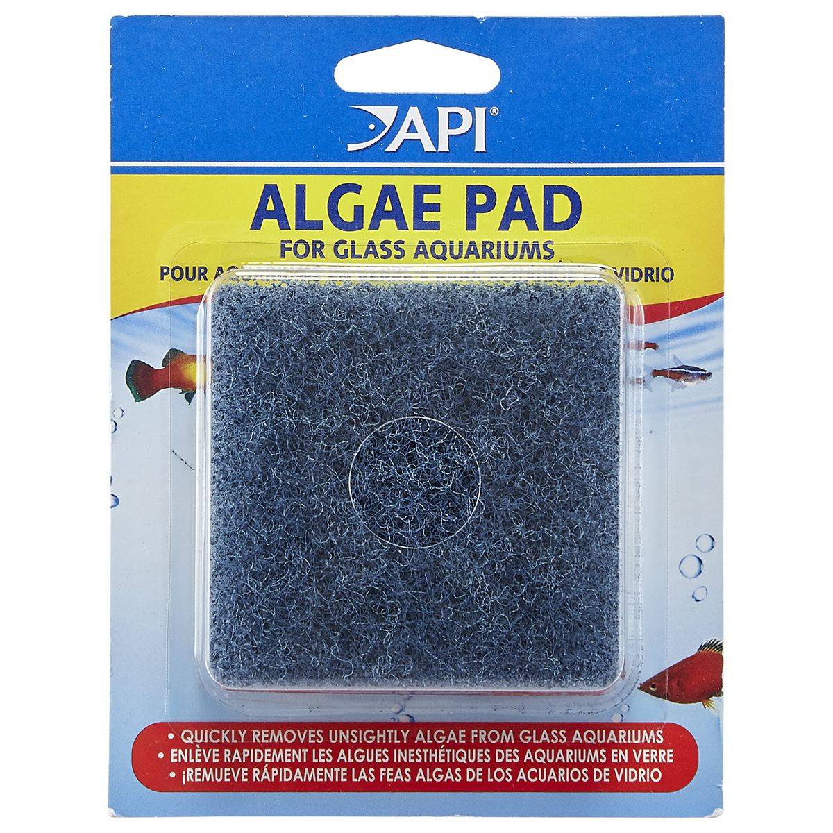 Hand Held Algae Pad (Glass Aquariums) 3 inch x 3 inch - API