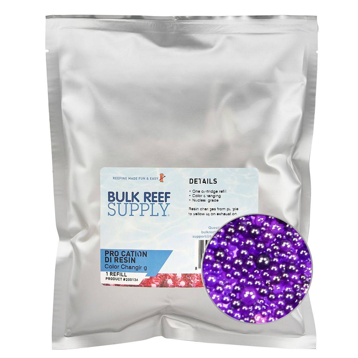 One Cartridge Refill (1.5 lbs.) PRO Series Purple Cation Deionization Resin (Color Changing) - Part 1 - Bulk Reef Supply