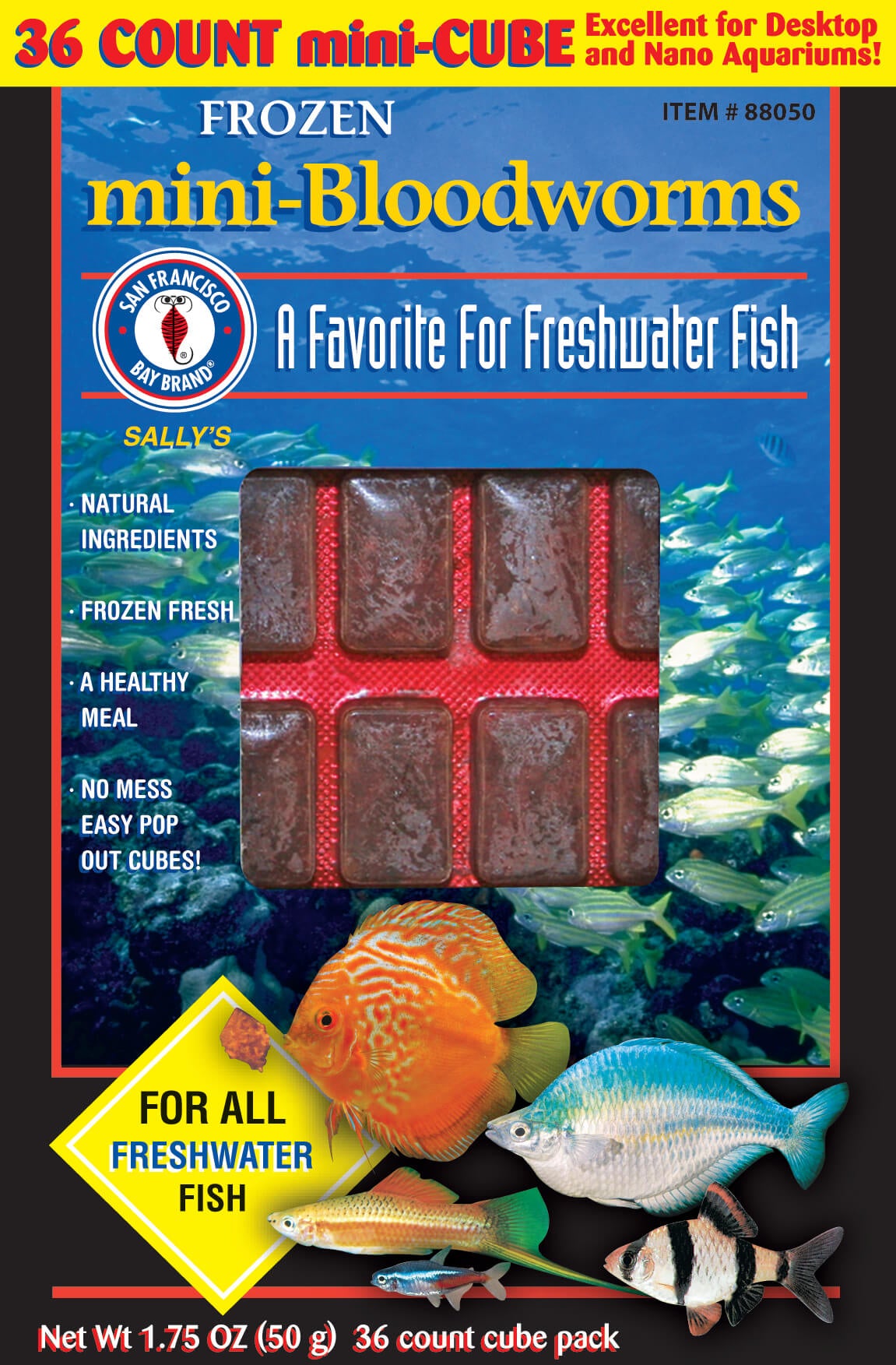 San Francisco Bay Mini-Bloodworms Cubes 1.75oz (Frozen)