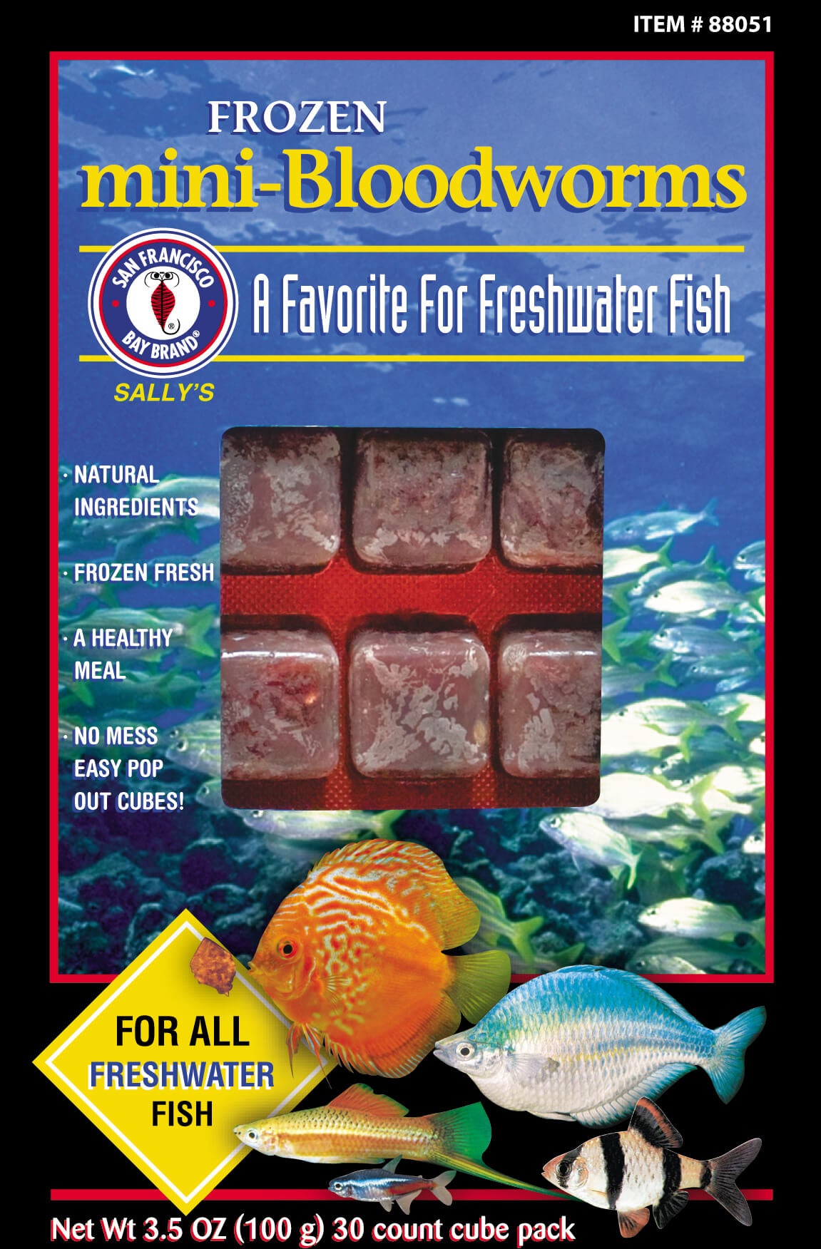 San Francisco Bay Mini-BloodWorm Cubes 3.5oz (Frozen)