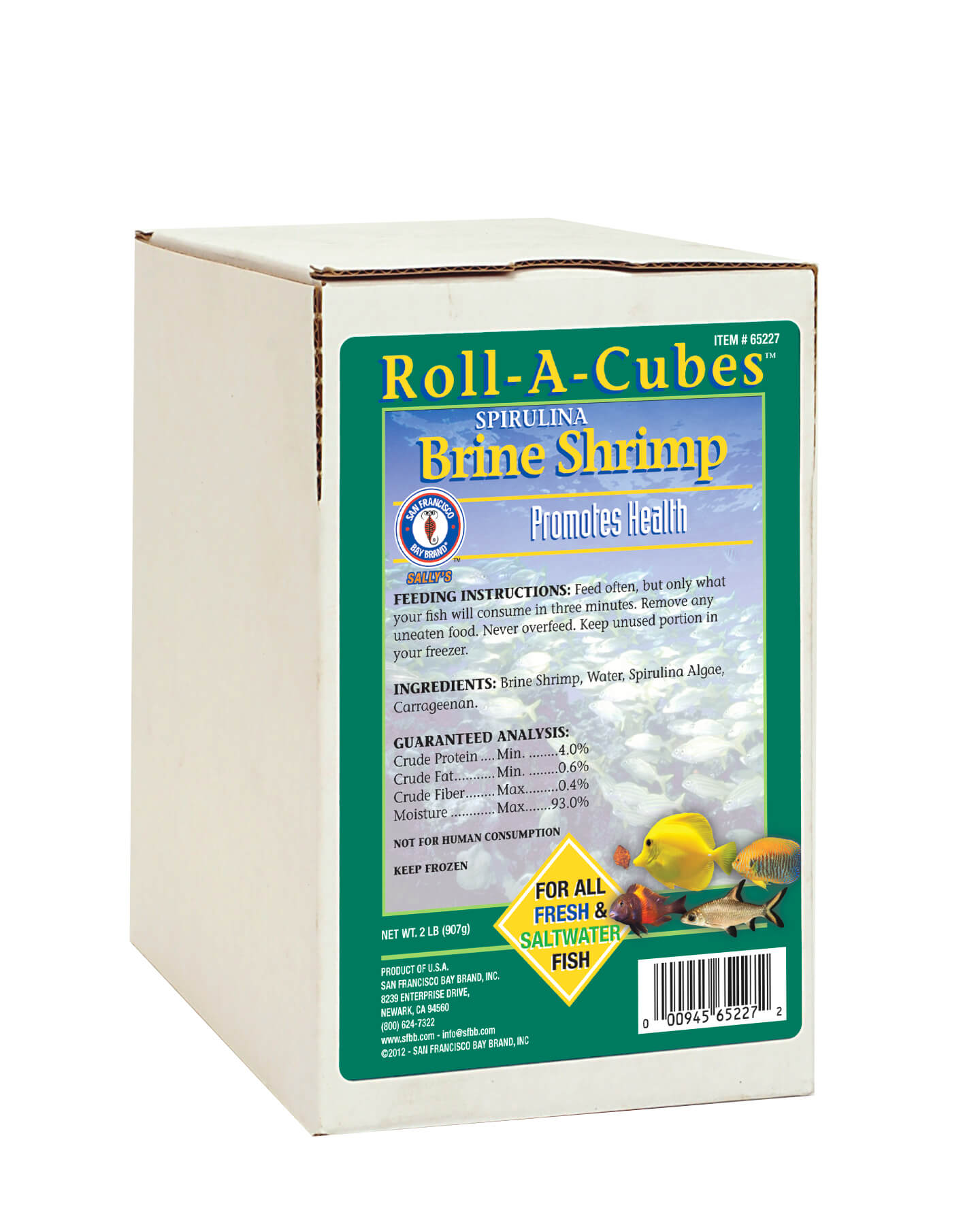 San Francisco Bay Spirulina Roll-A-Cube 2lb (Frozen)