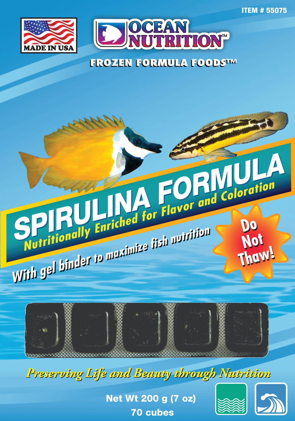 Ocean Nutrition Spirulina Formula Cube (Frozen) 7oz